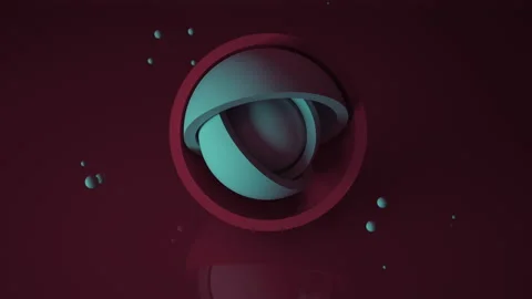 Rotation of the blue red hemispheres in the background. Three-dimensional busine Stock Footage 161796770