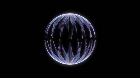 Rotation blue sphere on transparent background, alpha channel, loop Stock Footage 131915647