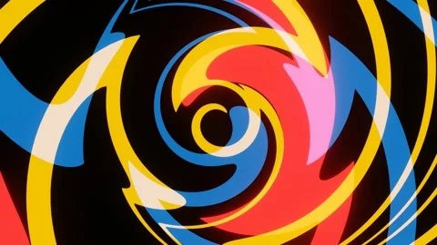 Rotation of bright twisted shapes of different colors Stock Footage 172630647