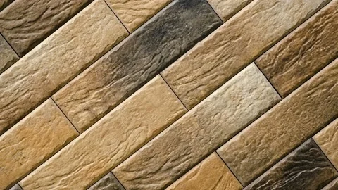 Rotation brown decorative seamless brick home. Brickwork background Figure block Stock Footage 99176576