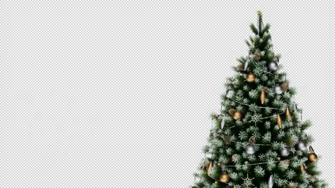 Rotation of the Christmas tree from behind which a toy deer pops up Stock Footage 159792662