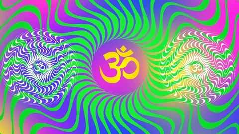 The rotation of the circular openwork mandala with the Aum / Ohm sign Stock Footage 105522871