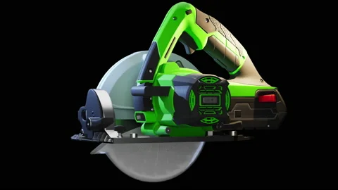 Rotation of circular saw. 3D rendering. Video stock 201401166