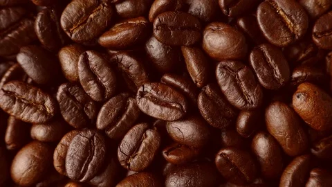 Rotation of coffee beans, close-up, 4K Stock Footage 89190116