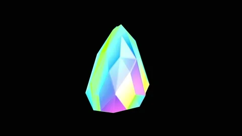 Rotation of colored neon stone. 3D animation Stock Footage 208608534