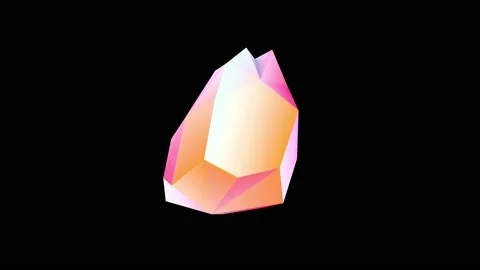 Rotation of colored neon stone. 3D animation Stock Footage 214913439