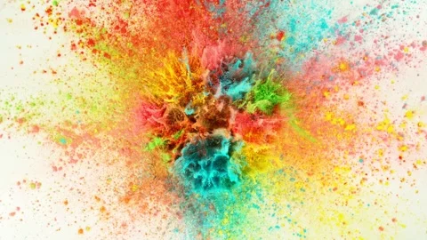 ROTATION Colored Powder Explosion Super Slow Motion 1000 fps 1 Stock Footage 312648629