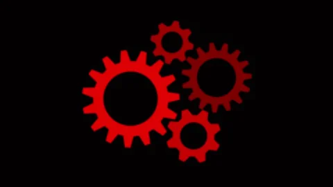 Rotation of the colorful gear teeth isolate. Stock Footage 157521396