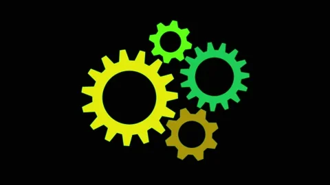Rotation of the colorful gear teeth isolate. Stock Footage 157521442