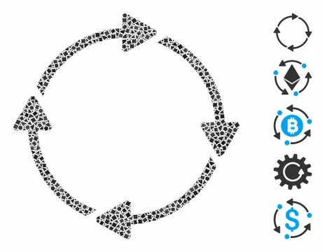 Rotation Composition Icon of Humpy Elements Stock Illustration