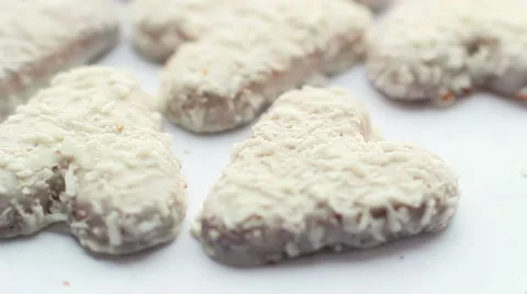 Rotation Cookies Heart Stock Footage 44301779