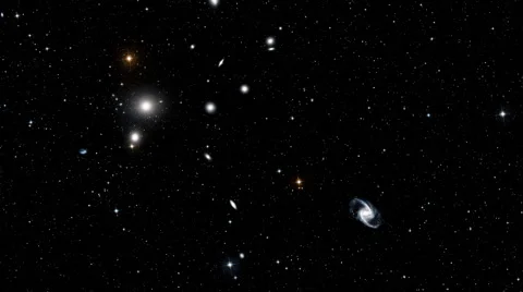 Rotation counterclockwise space section with lonely galaxies Stock-Footage 47962832