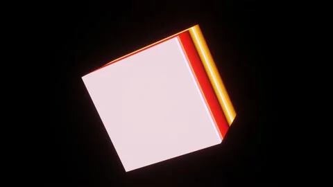 Rotation of a cube pulsating with different colors on a dark background Stock Footage 186273458