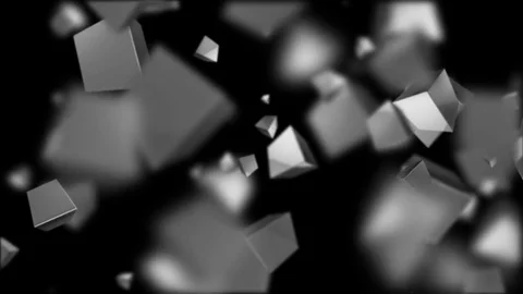 Rotation of cubes on a black background. cinematic industrial background. 3d Stock Footage 82338568