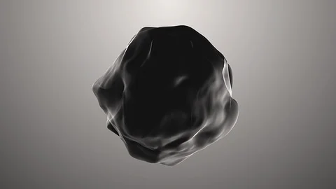 Rotation of the deformable abstract sphere. The rounded grey shape rotates and Stock Footage 127916149