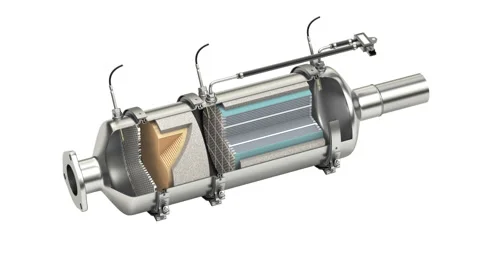 Rotation of  diesel particulate filter -DPF filter Video stock 347401101