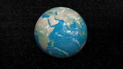 Rotation of the earth - 3D render Video stock 16445328
