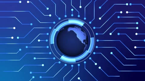 Rotation of earth with networking concept Video stock 144118147