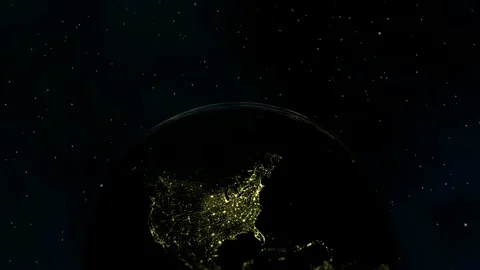 Rotation of the Earth from Night to Day at the Bottom of the Screen Stock Footage 269646522