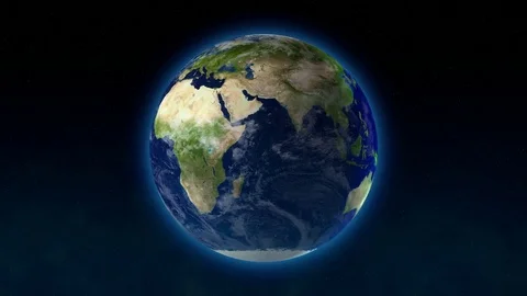 Rotation of Earth. Three-dimensional animation. Loopable Video stock 75885147