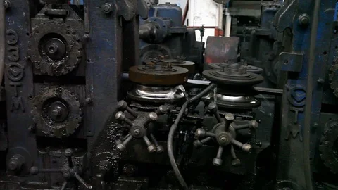 Rotation Elements of Machine on the Factory Stock Footage 126628570