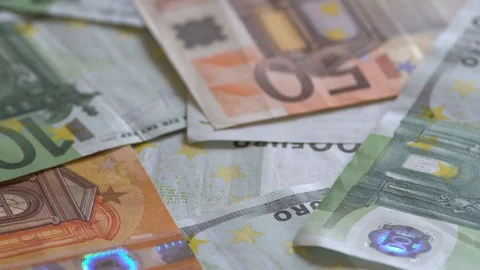 Rotation Of Euro Banknotes Stock Footage 88657351