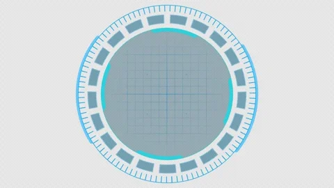 Rotation Futuristic HUD Circle Loop Animation with Infinite Spinning Technology  Stock Footage 336881968