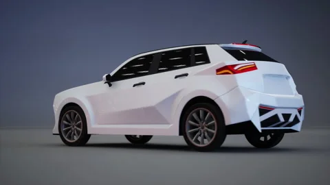 Rotation of generic modern SUV car. 3D rendering. Stock Footage 170885840