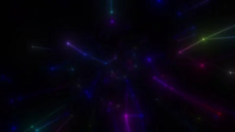 Rotation of a geometric structure made of neon rays. A visualization of the 스톡 동영상 161689564