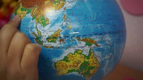 The rotation of the globe geography Stock Footage 76835373