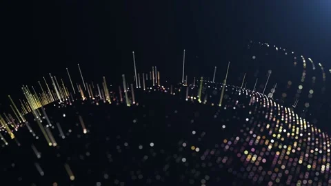 The rotation of the globe, glowing particles, 3D animation. Stock-Footage 147133588