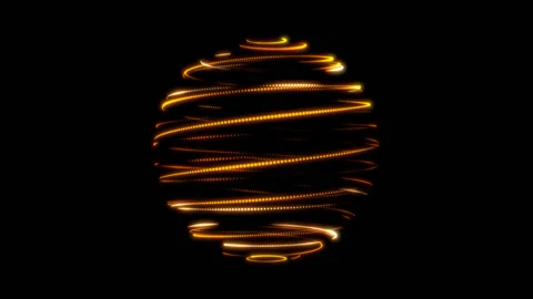 Rotation gold sphere on transparent background, alpha channel, loop Stock Footage 132296019