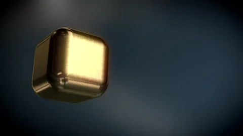 Rotation Golden Cube Loop Stock Footage 282663120