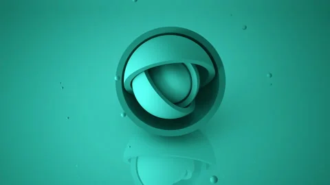 Rotation of the green hemispheres in the background. Three-dimensional business  Stock Footage 161794591