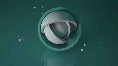 Rotation of the green hemispheres in the background. Three-dimensional business  Stock Footage 161795596