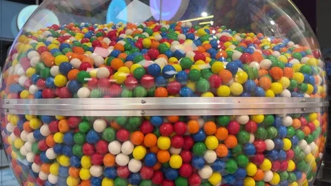 Rotation of gumball machine - 3D animation seamlessly loopable isolated on Stock Footage 316085915