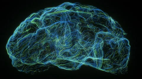 Rotation human brain big data particles artificial intelligence neural networks Stock Footage 194641826