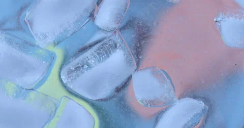 Rotation of ice cubes underwater Stock Footage 126912101