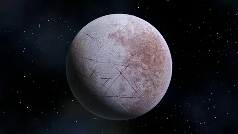 Rotation of ice planet or moon, 3d animation Stock Footage