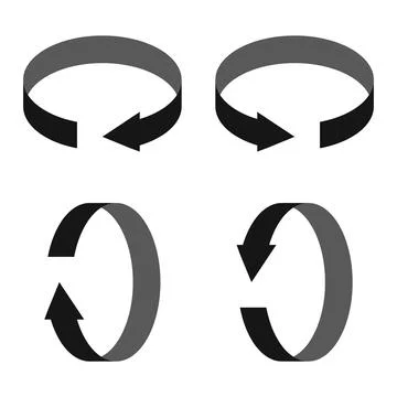 Rotation icon clockwise, counterclockwise, torque, arrow redo cancel physics Stock Illustration