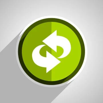 Rotation icon, green circle flat design internet button, web and mobile app i イラスト素材