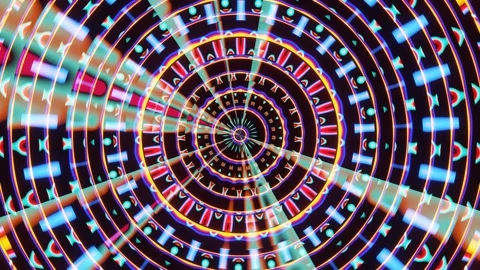 Rotation of iridescent bright multi-colored rings. Stock Footage 177044576
