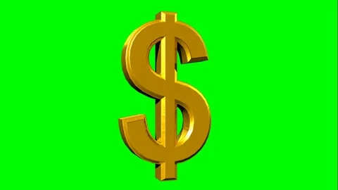 Rotation on its axis of the dollar symbol in gold. Stock Footage 113878101