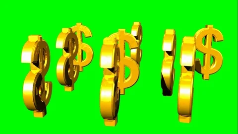 Rotation on its axis of various gold dollar symbols. Stock Footage 113878269