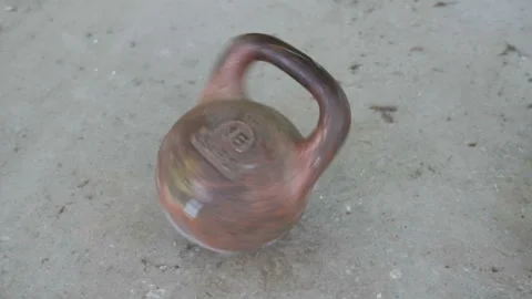 The rotation of the kettlebell for strength training Stock Footage 108306652