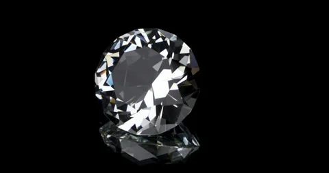Rotation. Large diamond reflected in the mirror. Beautiful refraction of light Stock Footage 168570809
