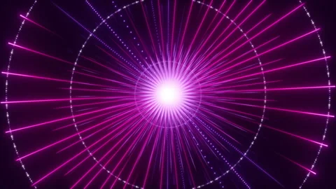 Rotation light and motion particles on purple background, loop Stock Footage 131671656
