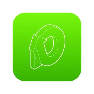 Rotation loop icon green vector Stock Illustration