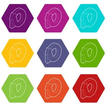 Rotation loop icons set 9 vector Stock Illustration