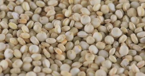 Rotation Macro Quinoa Seeds Background Stock Footage 128910899